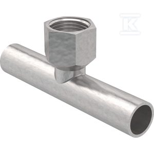 Trójnik Geberit Mapress C-Stahl z gwintem wewnętrznym i końcówkami wsuwanymi: d=54mm, Rp=1/2”, d1=54mm 21346