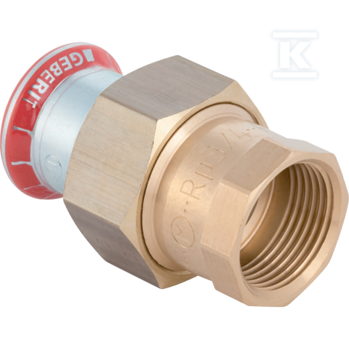 Śrubunek przejściowy Geberit Mapress C-Stahl z gwintem wewnętrznym: d=42mm, Rp=1 1/2