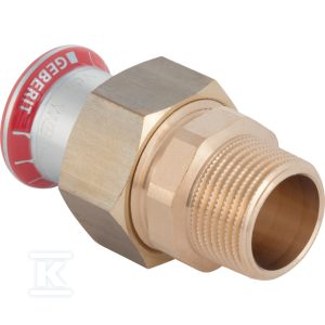 Śrubunek przejściowy Geberit Mapress C-Stahl z gwintem zewnętrznym: d=22mm, R=3/4” 25335