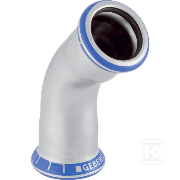 Kolano Geberit Mapress Edelstahl: 45°, d=18mm 30603