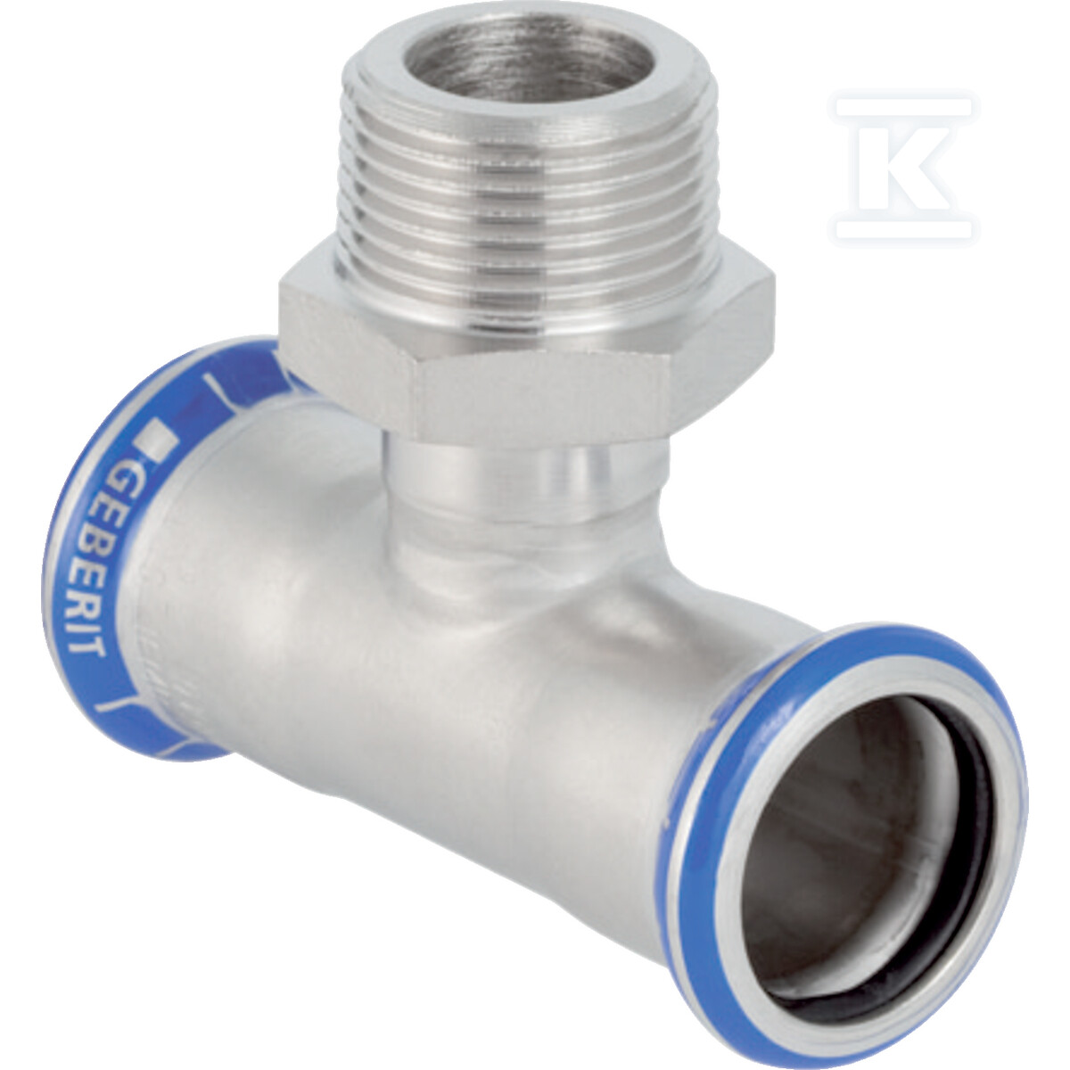 Trójnik Geberit Mapress Edelstahl z gwintem zewnętrznym: d=22mm, R=3/4