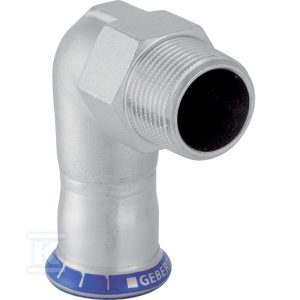 Kolano przejściowe Geberit Mapress Edelstahl 90° z gwintem zewnętrznym: d=35mm, R=1 1/4” 33837 Kolano przejściowe Geberit Mapress Edelstahl 90° z gwintem zewnętrznym: d=35mm, R=1 1/4” 33837