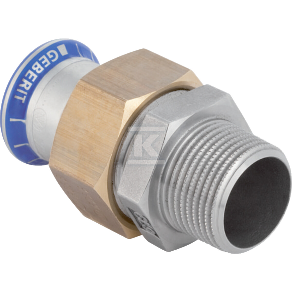 Śrubunek przejściowy Geberit Mapress Edelstahl z gwintem zewnętrznym: d=22mm, R=3/4