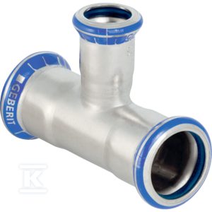 Trójnik redukcyjny Geberit Mapress Edelstahl (FKM niebieski): d=35mm, d1=28mm, d2=35mm 50370