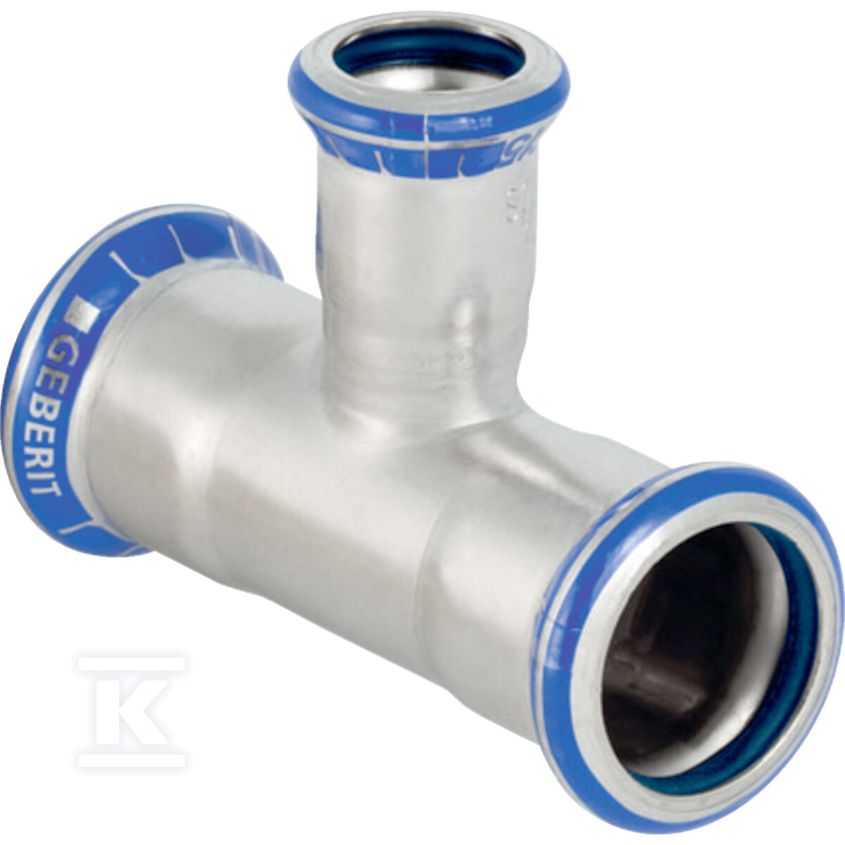 Trójnik redukcyjny Geberit Mapress Edelstahl (FKM niebieski): d=54mm, d1=28mm, d2=54mm 50379 - obrazek 1