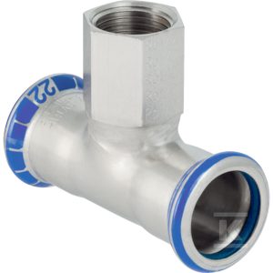 Trójnik z gwintem wewnętrznym Geberit Mapress Edelstahl (FKM niebieski): d=35mm, Rp=3/4”, d1=35mm 50422 Trójnik z gwintem wewnętrznym Geberit Mapress Edelstahl (FKM niebieski): d=35mm, Rp=3/4”, d1=35mm 50422