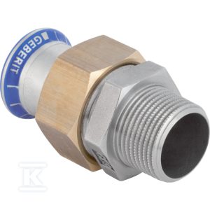 Śrubunek przejściowy Geberit Mapress Edelstahl z gwintem zewnętrznym (FKM niebieski): d=54mm, R=2” 50573 Śrubunek przejściowy Geberit Mapress Edelstahl z gwintem zewnętrznym (FKM niebieski): d=54mm, R=2” 50573