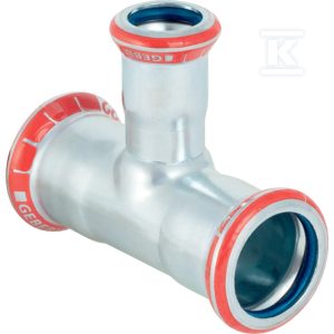 Trójnik redukcyjny Geberit Mapress C-Stahl (FKM niebieski): d=54mm, d1=28mm, d2=54mm 51379
