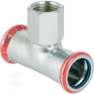 Trójnik z gwintem wewnętrznym Geberit Mapress C-Stahl (FKM niebieski): d=54mm, Rp=3/4”, d1=54mm 51428