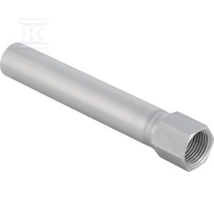 Złączka przejściowa długa Geberit Mapress Edelstahl z gwintem wewnętrznym i końcówką wsuwaną: d=18mm, Rp=1/2” 90933