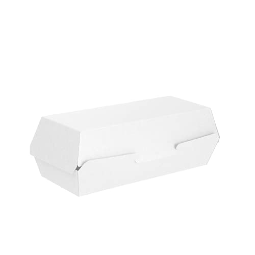 50 sztuk Muszle „Hot Dog” 'Thepack’ 230 G/M2 23,2X9X6,3 Cm Biały Tektura falista Nano Micro