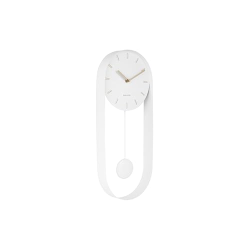 Zegar ścienny Wahadło Charm Steel White