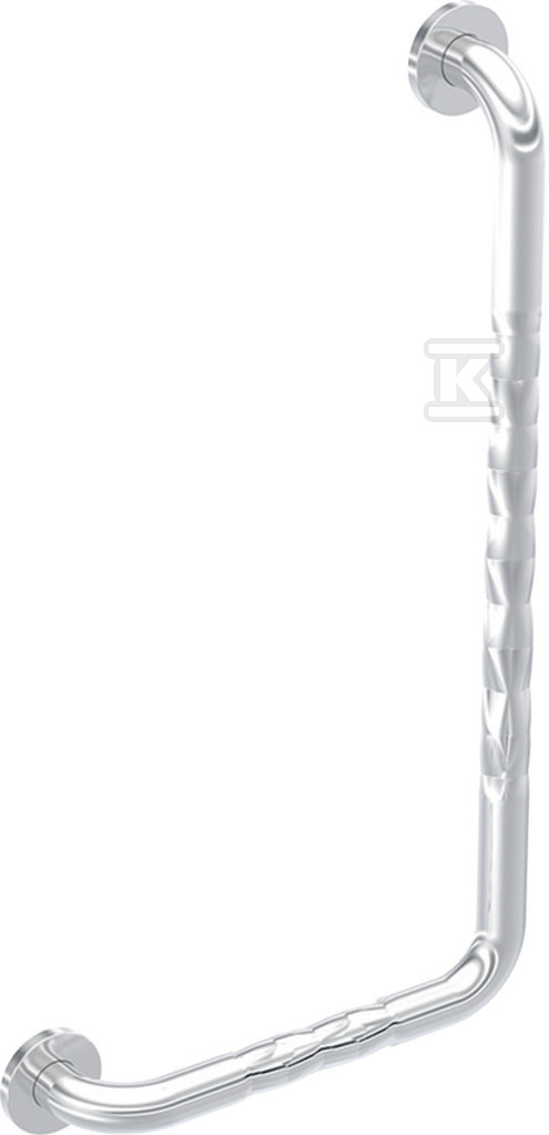 Lehnen Funktion poręcz ścienna kątowa 90′, B37.5cm, H68cm, T8cm, prawa, stal nierdzewna falista L1012112
