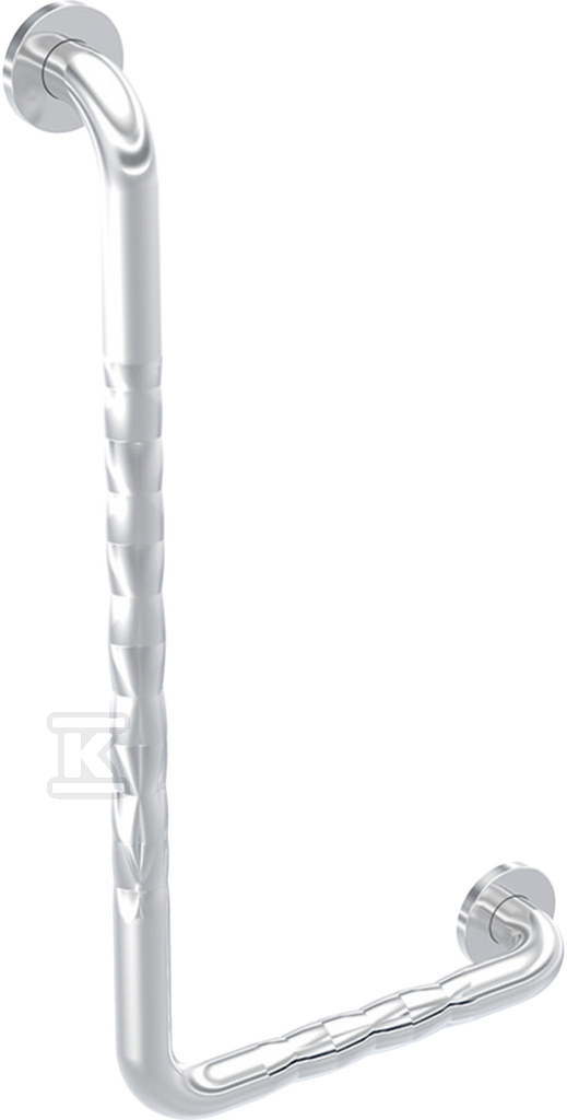 Lehnen Funktion poręcz ścienna kątowa 90′, B37.5cm, H68cm, T8cm, lewa, stal nierdzewna falista L1012122