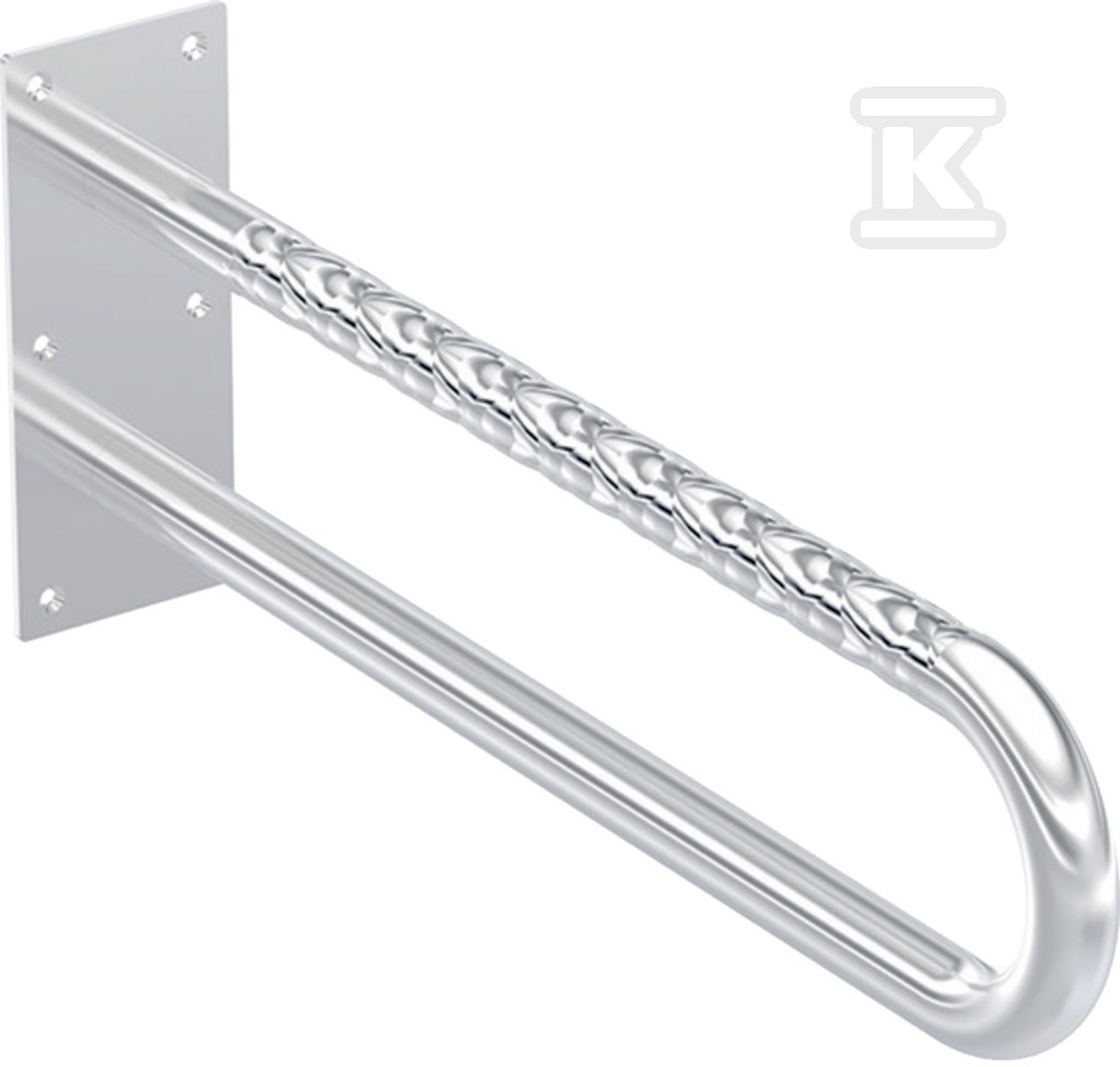 Lehnen Funktion poręcz ścienna łukowa stała, L60cm, stal nierdzewna falista L1054602 - obrazek 1