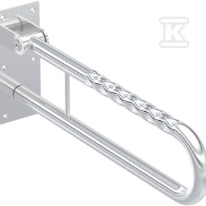 Lehnen Funktion poręcz ścienna łukowa uchylna, L60cm, stal nierdzewna falista L1061202