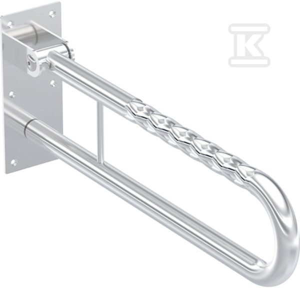 Lehnen Funktion poręcz ścienna łukowa uchylna, L60cm, stal nierdzewna falista L1061202