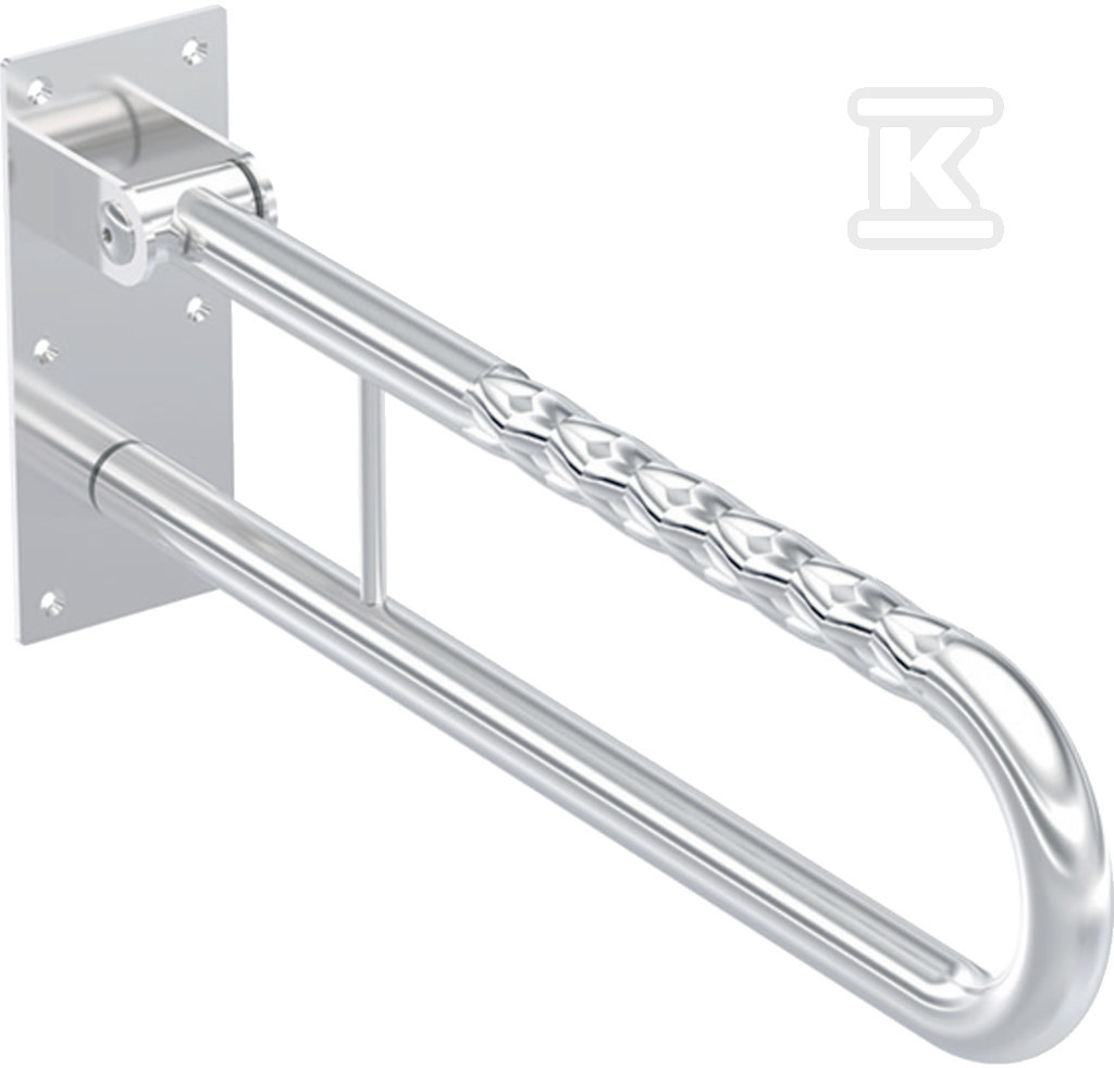 Lehnen Funktion poręcz ścienna łukowa uchylna, L60cm, stal nierdzewna falista L1061202 - obrazek 1