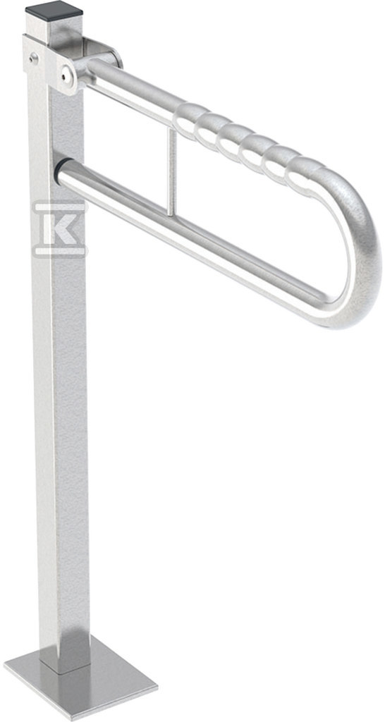 Lehnen Funktion poręcz stojąca łukowa uchylna, H90cm, T56.5cm, stal nierdzewna falista L1061402 - obrazek 1