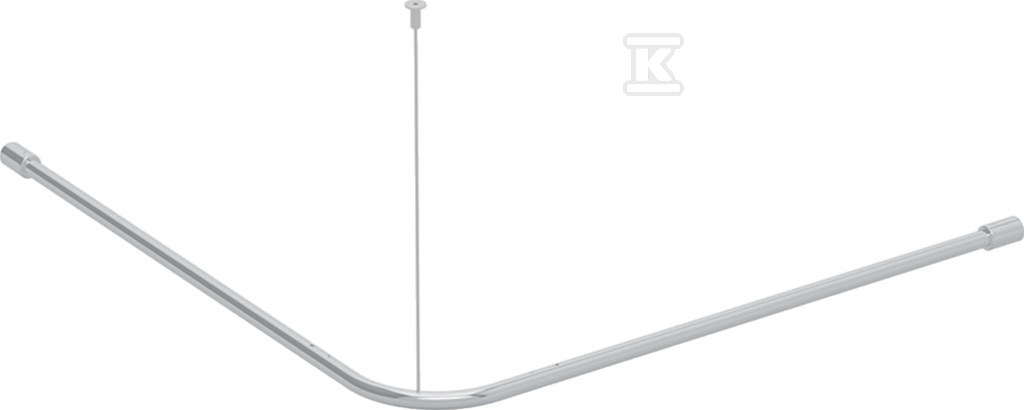 Lehnen Concept Pro drążek do zasłony prysznicowej, wygięty, L90cm, stal nierdzewna gładka L63101000 - obrazek 1