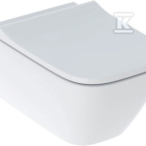 Zestaw wiszącej miski WC Smyle Square lejowa, B35.5 cm, H37.5 cm, T54 cm, ukryte mocowania, Rimfree, z deską sedesową, mocowanie od góry, z wypinanymi zawiasami, zachodząca pokrywa, Duroplast 500.683.00.2 Zestaw wiszącej miski WC Smyle Square lejowa, B35.5 cm, H37.5 cm, T54 cm, ukryte mocowania, Rimfree, z deską sedesową, mocowanie od góry, z wypinanymi zawiasami, zachodząca pokrywa, Duroplast 500.683.00.2