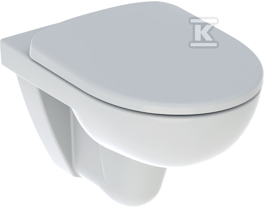 Zestaw wiszącej miski WC Selnova lejowa, B36 cm, H38 cm, T53 cm, z deską sedesową, mocowanie od dołu 501.752.00.1 - obrazek 1