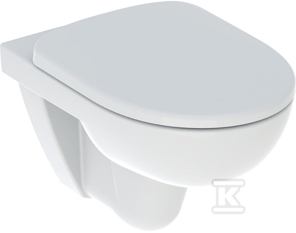 Zestaw wiszącej miski WC Selnova lejowa, B36 cm, H39 cm, T53 cm, Rimfree, z deską sedesową, mocowanie od góry, wolne opadanie, z wypinanymi zawiasami 501.751.00.1 - obrazek 1
