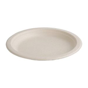 Fiesta Green Kompostowalne okrągłe talerze bagasse naturalny kolor 260 mm (opakowanie 50 sztuk), FC545