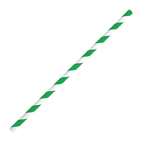 Fiesta Green Kompostowalne słomki papierowe Bendy zielone paski (250 szt.) - obrazek 1