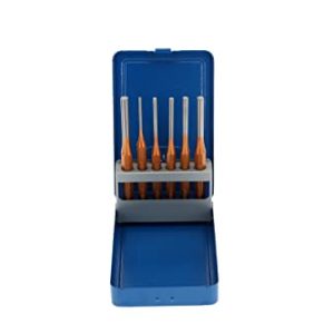 GEDORE Zestaw sterowników do zawleczek z metalową kasetą, 6 częściowy, stal/lakierowany, srebrny/niebieski, Ø: 3 8 mm
