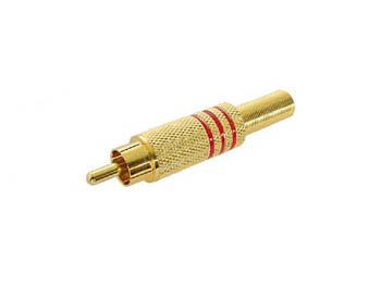 Velleman 140743 wtyki RCA pozłacane, czerwone