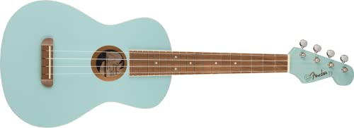 Fender Avalon Tenor ukulele z orzecha włoskiego, w kolorze niebieskim Daphne - obrazek 1