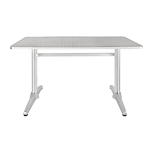 Bolero Stół z podwójnym cokołem prostokątny 720 x 1200 600 mm stal nierdzewna szary