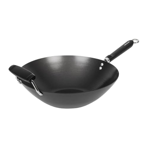 Kitchen Craft Pure Oriental wok ze stali węglowej z powłoką zapobiegającą przywieraniu, 35,5 cm