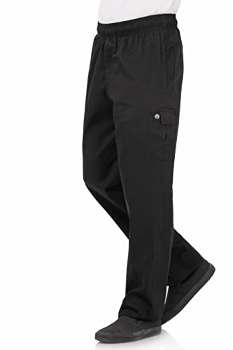 Chef Works B222 M Slim Fit Cargo Spodnie, średnie, czarne - obrazek 1