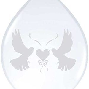 Folat Romantyczne galony ślubne z białymi gołębiami 8 sztuk Folat Romantyczne galony ślubne z białymi gołębiami 8 sztuk