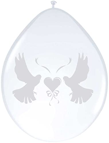 Folat Romantyczne galony ślubne z białymi gołębiami 8 sztuk - obrazek 1