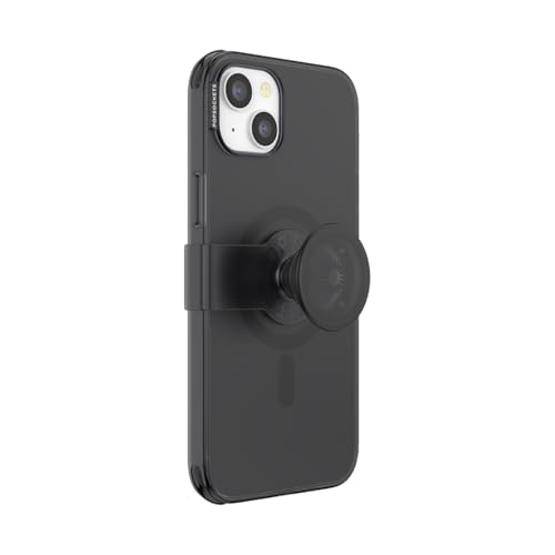 PopSockets: PopCase PlantCore do MagSafe roślinne etui na telefon iPhone 14 Plus z możliwością zmiany położenia PopGrip przesuwnym stojakiem i uchwytem wymienną górą czarne - obrazek 1
