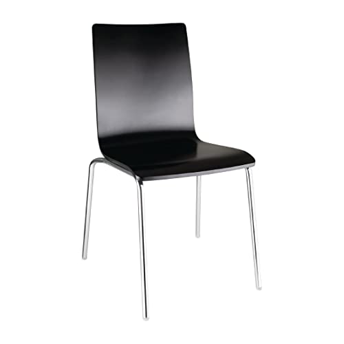 Bolero GR345 czarne kwadratowe tylne krzesło (4 sztuki)