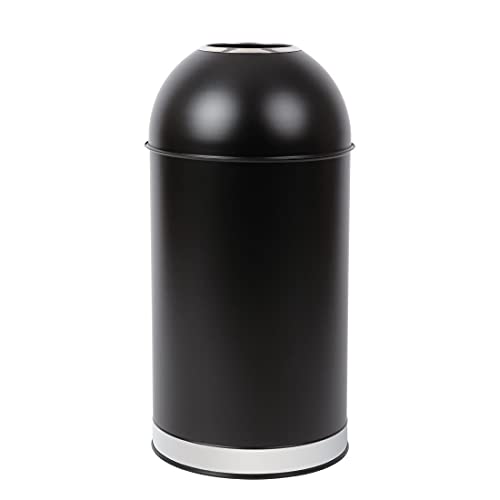 Bolero CW954 Stalowy kosz na śmieci z otwartą pokrywą Czarny 40 l Wysokość 720 mm