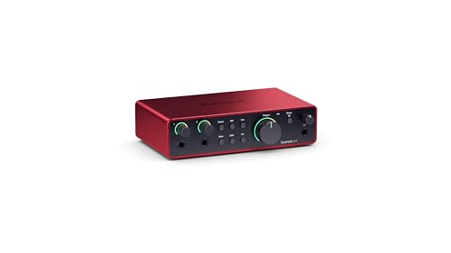 Focusrite Scarlett Interfejs audio USB 2i2 4. generacji do nagrywania, pisania piosenek, przesyłania strumieniowego i podcastów precyzja, studyjna jakość nagrań kompletne oprogramowanie - obrazek 1