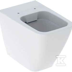 Miska stojąca WC iCon Square z ceramiczną muszą toaletową, przylegająca do ściany, kryte mocowania, Rimfree 211910000