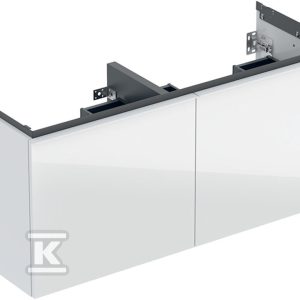 Szafka pod umywalkę podwójną Acanto B120 z szufladą i szufladą wewnętrzną szkło biała 503.007.01.2
