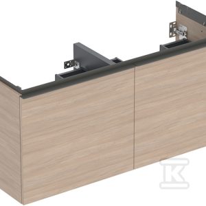 Szafka pod umywalkę podwójną Acanto B120 z szufladą i szufladą wewnętrzną dąb 503.007.JH.1