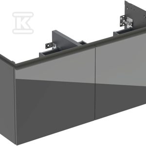 Szafka pod umywalkę podwójną Acanto B120 z szufladą i szufladą wewnętrzną szkło lava 503.007.JK.2