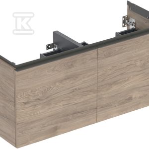 Szafka pod umywalkę podwójną Acanto B120 z szufladą i szufladą wewnętrzną orzech włoski hickory 503.007.JR.1