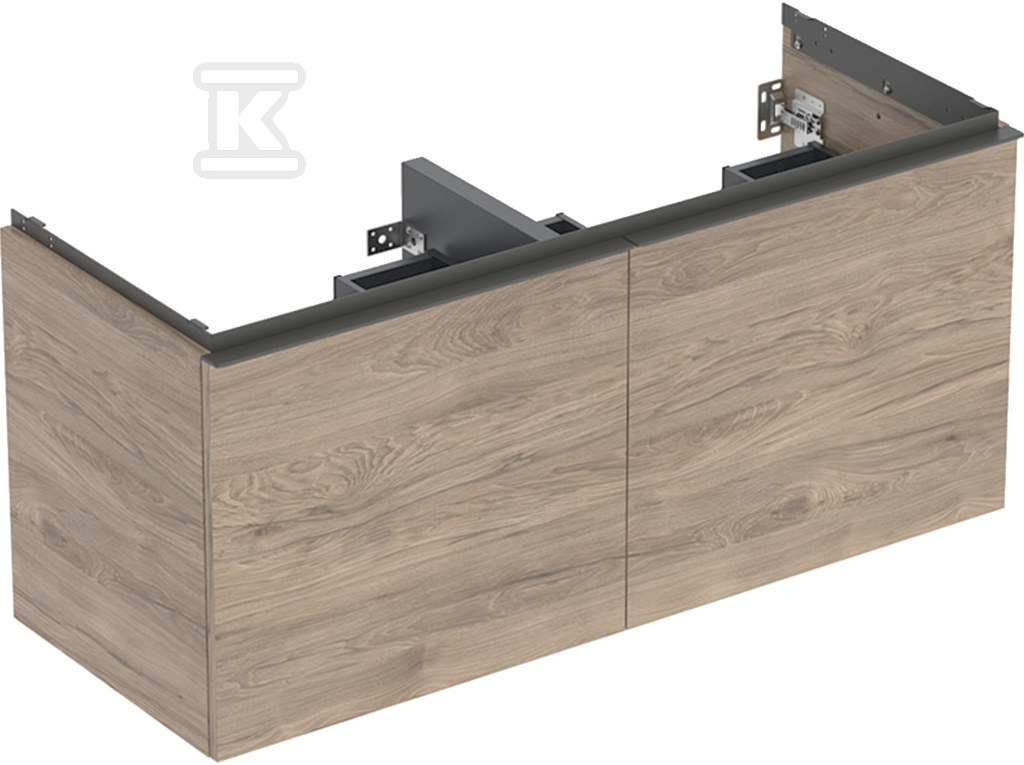Szafka pod umywalkę podwójną Acanto B120 z szufladą i szufladą wewnętrzną orzech włoski hickory 503.007.JR.1 - obrazek 1