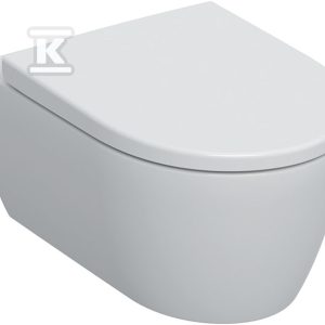 Miska wisząca WC iCon lejowa ukryte mocowania Rimfree 53 cm Biały-alpin / Matowy zestaw z deską 501.663.JT.1