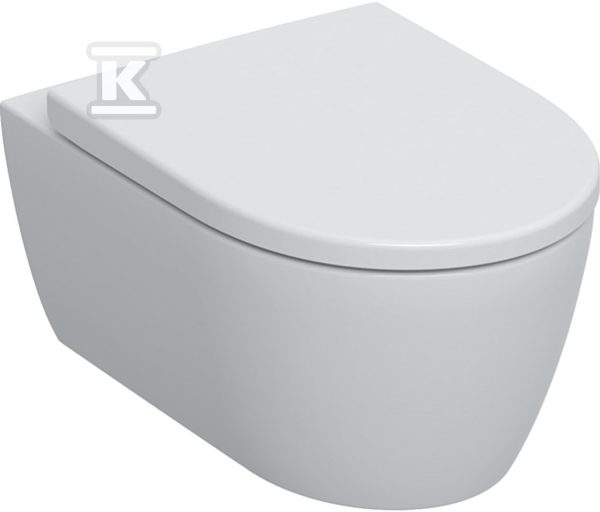 Miska wisząca WC iCon lejowa ukryte mocowania Rimfree 53 cm Biały-alpin / Matowy zestaw z deską 501.663.JT.1