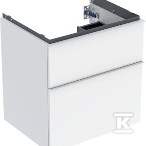 Szafka pod umywalkę iCon z dwoma szufladami 59 2 cm x 61 5 cm x 47 6 cm biały / lakierowany na wysoki połysk biały / matowy 502.303.01.1